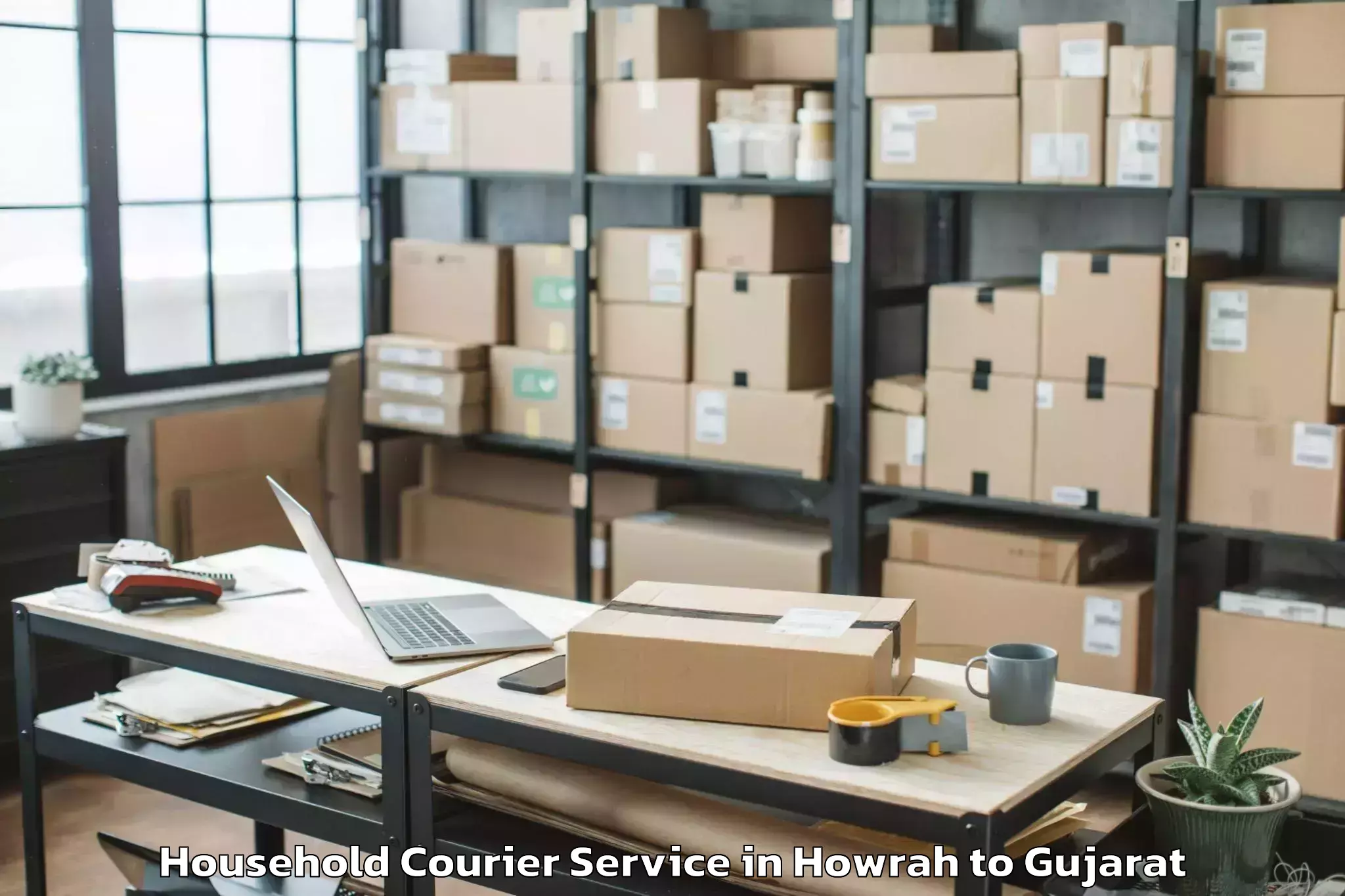 Affordable Howrah to Kherva Household Courier